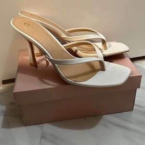 Square open toe heels